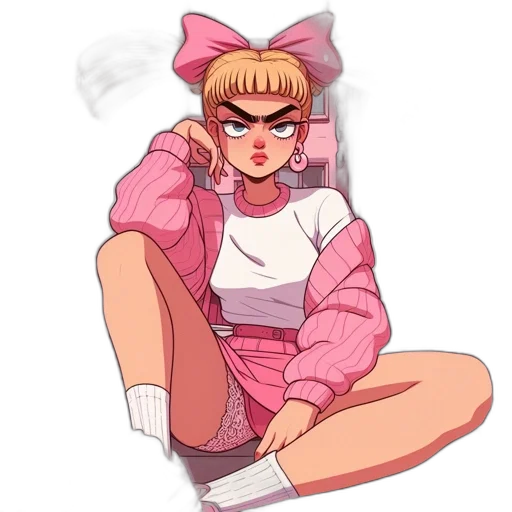 jacket, dress, vaporwave, anime transparent PNG cut-out