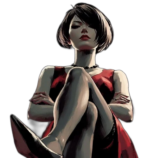 dress, face, comic book art, concept art transparent PNG cut-out