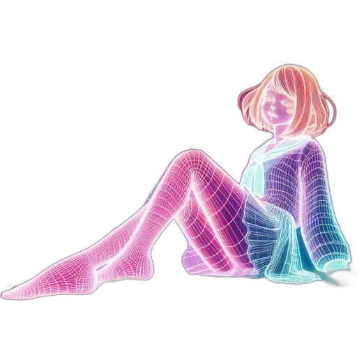 dress, hair, creature, robot transparent PNG cut-out