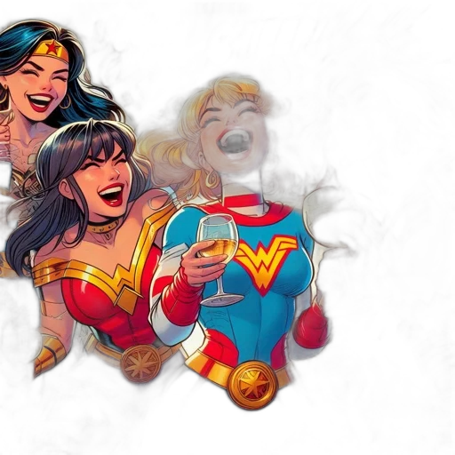 comic book art, concept art, four, animated transparent PNG cut-out