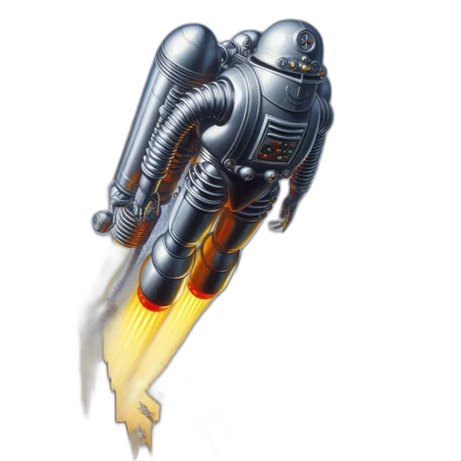 robot, weapon, staff, jacket transparent PNG cut-out