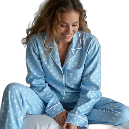 jacket, staff, blue, polka transparent PNG cut-out