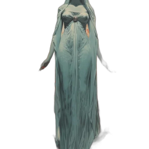 dress, creature, staff, mask transparent PNG cut-out