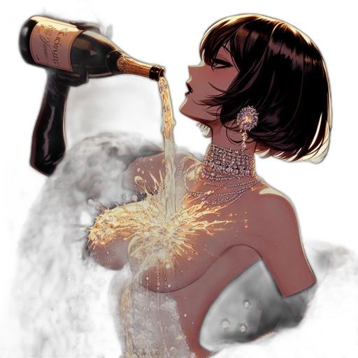 hair, bottle, concept art, fantasy art transparent PNG cut-out