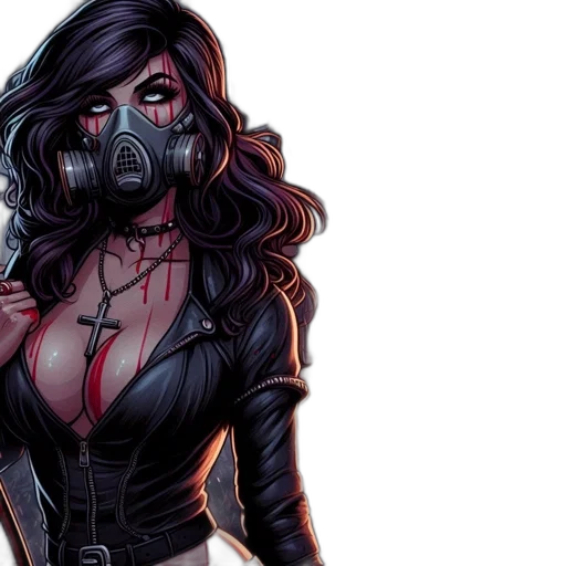 comic book art, concept art, cyberpunk, fantasy art transparent PNG cut-out