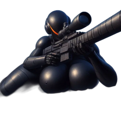 weapon, robot, 3d render, concept art transparent PNG cut-out
