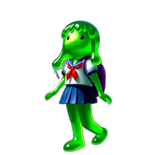 dress, creature, staff, 3d render transparent PNG cut-out