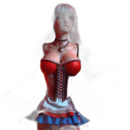 dress, robot, face, staff transparent PNG cut-out