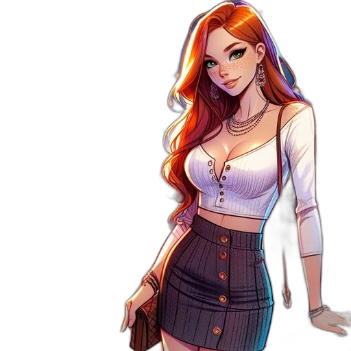 dress, concept art, cartoon, comic book art transparent PNG cut-out