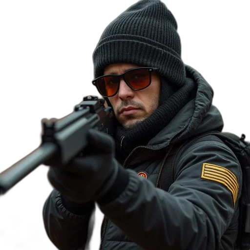 jacket, weapon, staff, ar15 transparent PNG cut-out