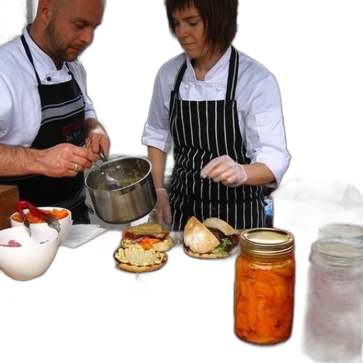 food, man, woman, prepare transparent PNG cut-out
