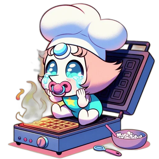 food, staff, pixel art, vaporwave transparent PNG cut-out