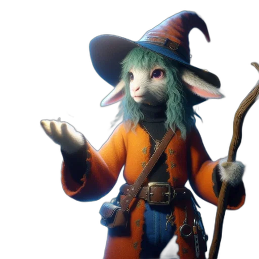 staff, dragon, hat, creature transparent PNG cut-out