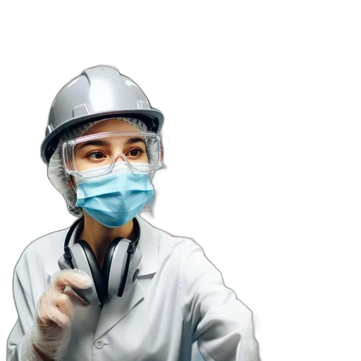 staff, mask, 3d render, woman transparent PNG cut-out