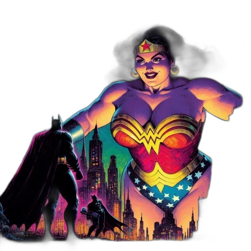 comic book art, concept art, wonder, woman transparent PNG cut-out