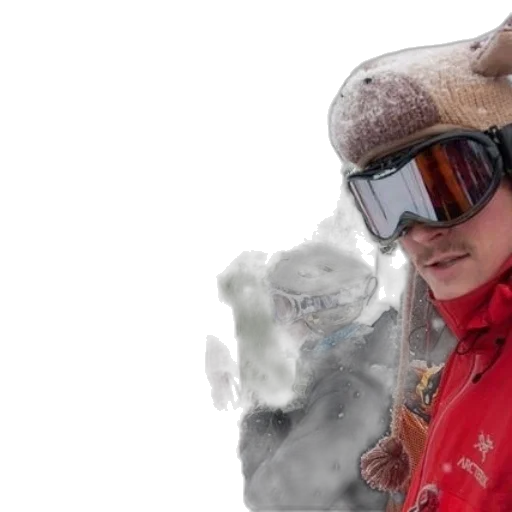 hat, face, jacket, staff transparent PNG cut-out