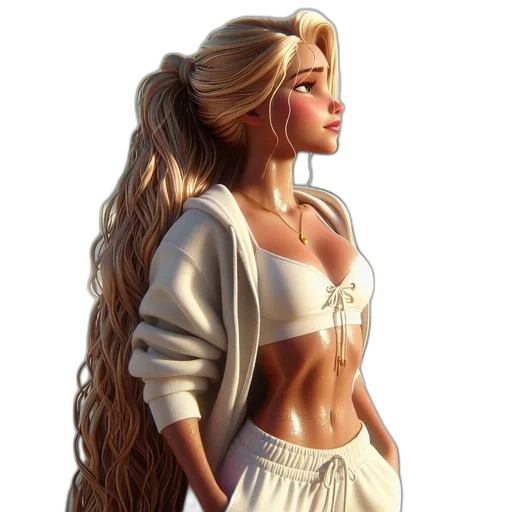dress, hair, jewelry, fantasy art transparent PNG cut-out