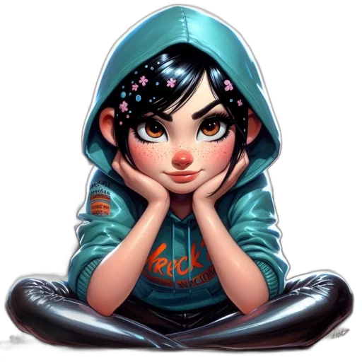 face, jacket, jewelry, cartoon transparent PNG cut-out