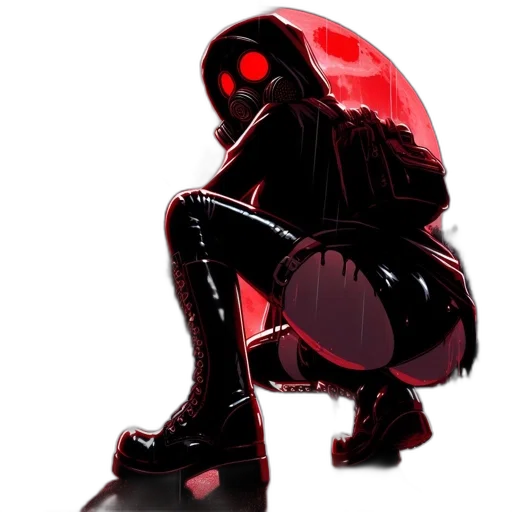 robot, mask, jacket, weapon transparent PNG cut-out