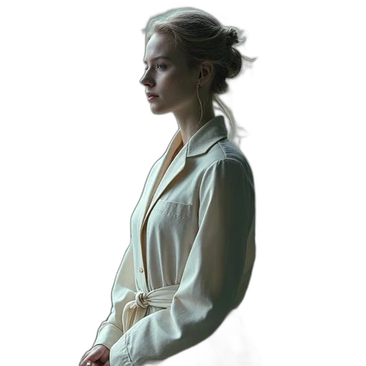 jacket, dress, staff, face transparent PNG cut-out