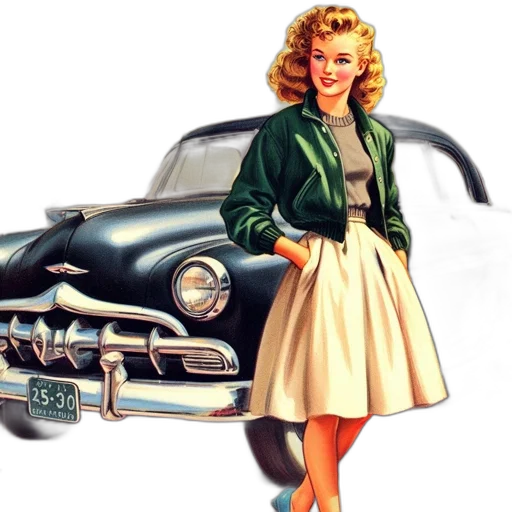 car, jacket, dress, photorealistic transparent PNG cut-out