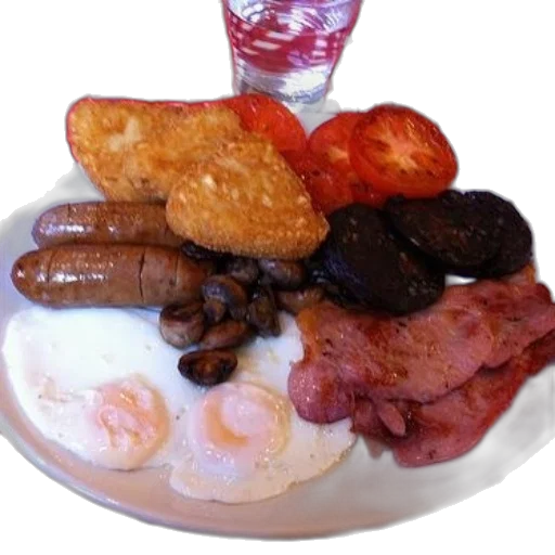 food, photorealistic, plate, breakfast transparent PNG cut-out