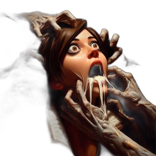 face, creature, staff, weapon transparent PNG cut-out