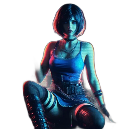 robot, dress, jacket, weapon transparent PNG cut-out