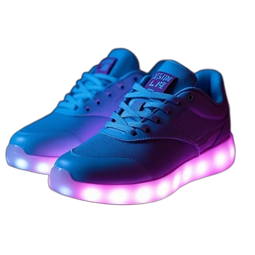 shoes, vaporwave, 3d render, cyberpunk transparent PNG cut-out