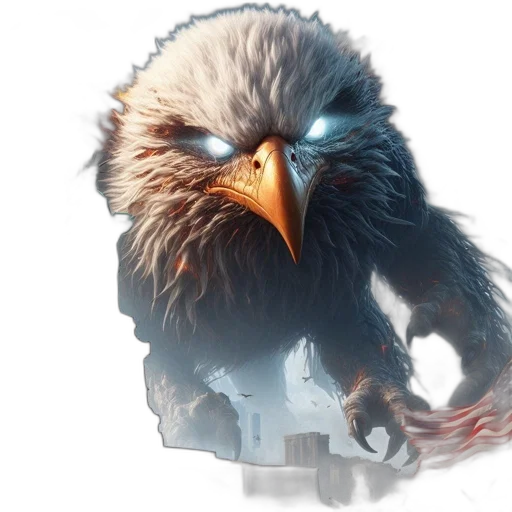 concept art, photorealistic, 3d render, eagle transparent PNG cut-out