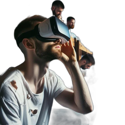 concept art, cyberpunk, room, worn-out transparent PNG cut-out