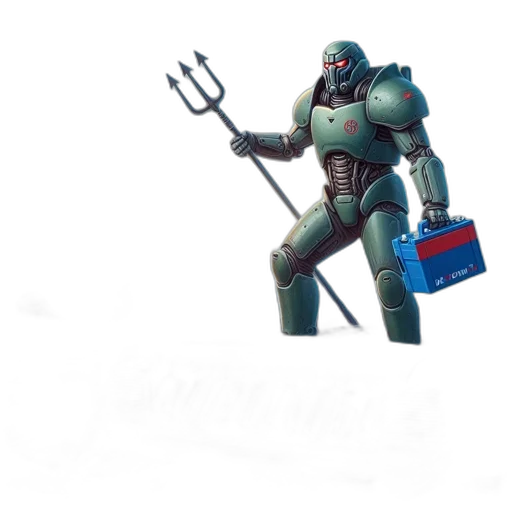 robot, weapon, creature, staff transparent PNG cut-out