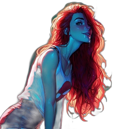 dress, hair, comic book art, concept art transparent PNG cut-out
