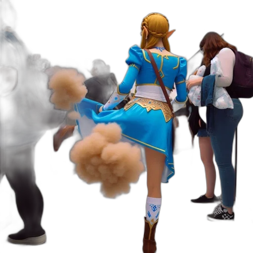 staff, weapon, jacket, hair transparent PNG cut-out