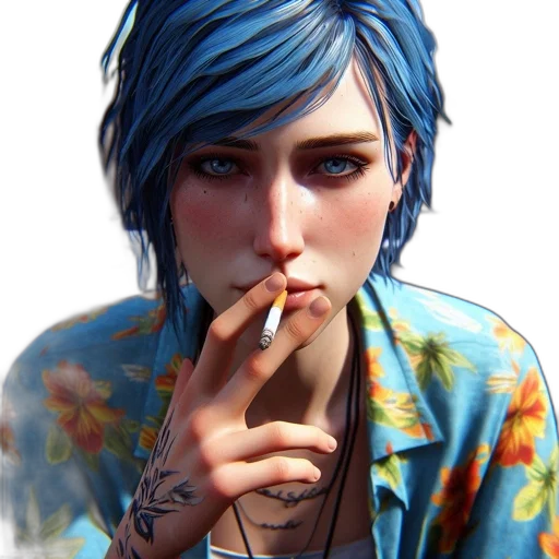 jacket, face, jewelry, photorealistic transparent PNG cut-out