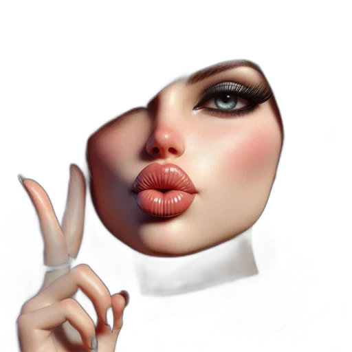 face, mask, photorealistic, 3d render transparent PNG cut-out