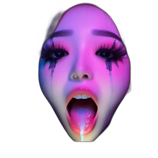 face, mask, creature, vaporwave transparent PNG cut-out