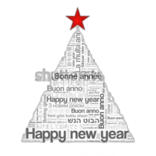 christmas, tree, made, text transparent PNG cut-out