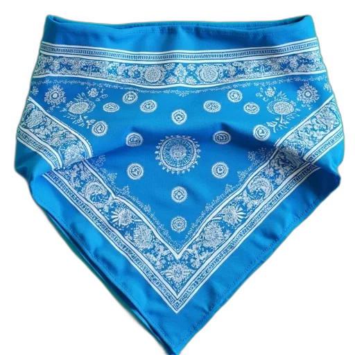 blue, white, bandana, pattern transparent PNG cut-out