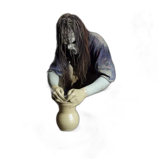 mask, hair, creature, staff transparent PNG cut-out
