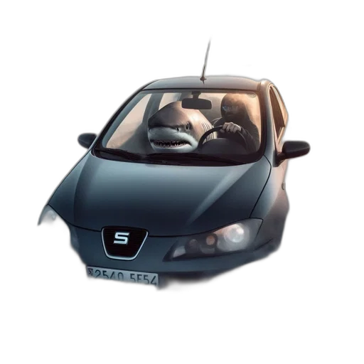 car, animal, 3d render, photorealistic transparent PNG cut-out