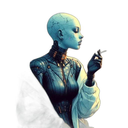 robot, dress, face, jewelry transparent PNG cut-out