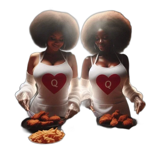 concept art, two, women, afro transparent PNG cut-out