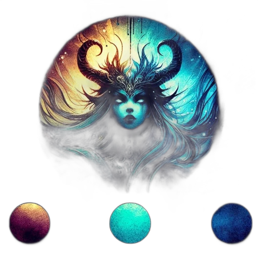 mask, crown, hair, fantasy art transparent PNG cut-out