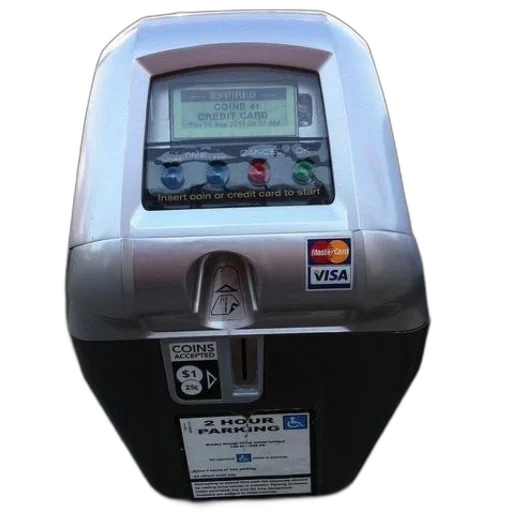 robot, parking, meter, accepts transparent PNG cut-out