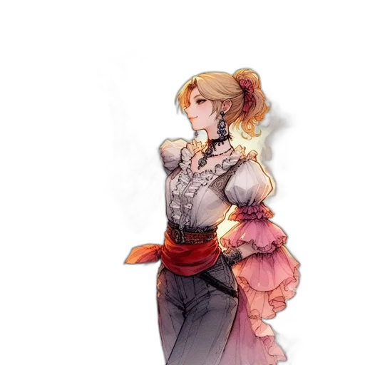 dress, staff, jacket, weapon transparent PNG cut-out