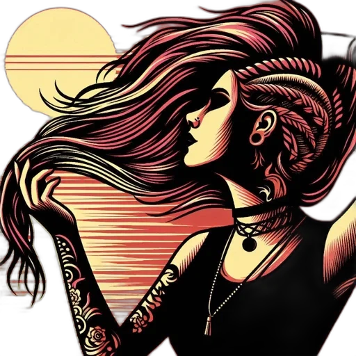 hair, jewelry, comic book art, cartoon transparent PNG cut-out