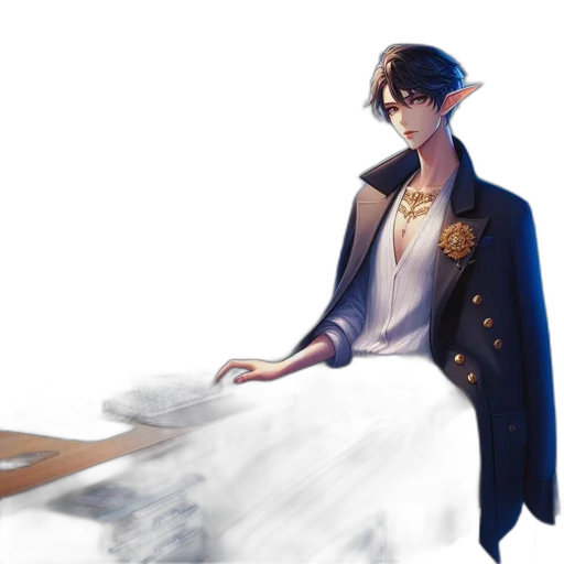 jacket, staff, concept art, fantasy art transparent PNG cut-out