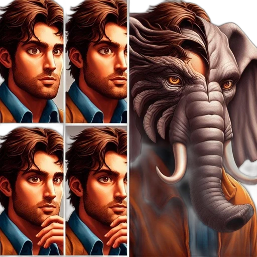 face, concept art, comic book art, fantasy art transparent PNG cut-out
