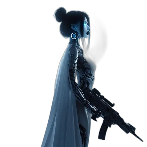 robot, weapon, staff, mask transparent PNG cut-out